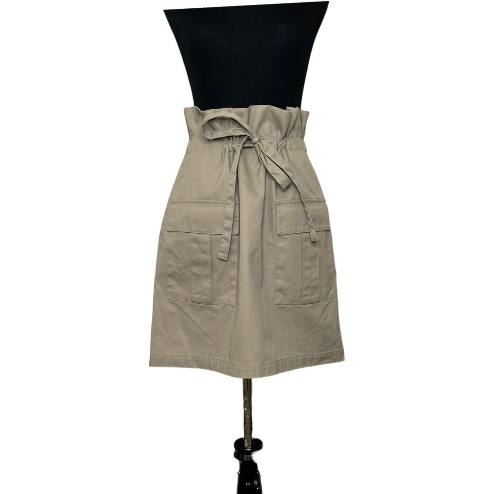 Rebecca Minkoff Beige Paperbag Bradley Paperbag Skirt Size Medium - Picture 14 of 14